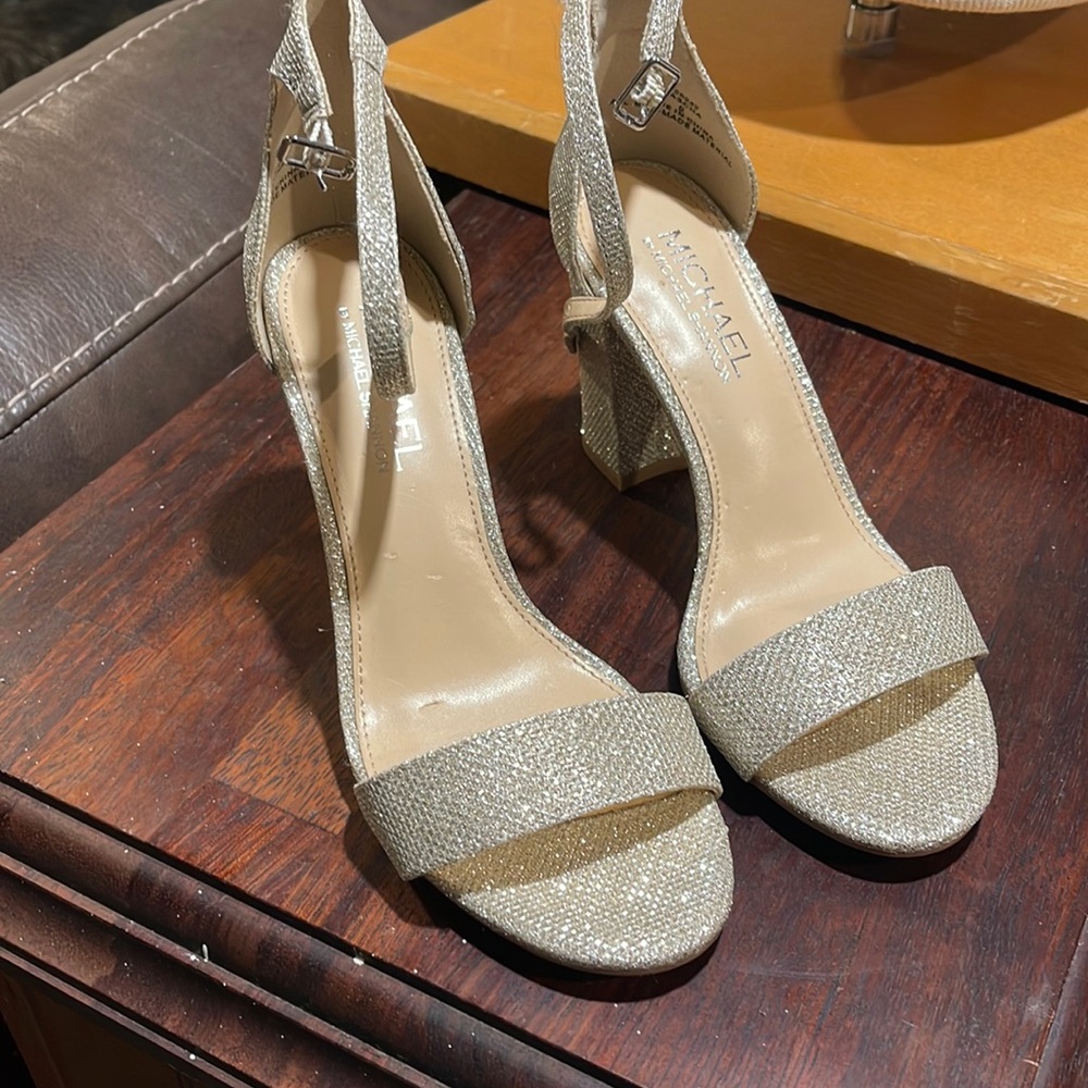 Michael by Michael Shannon gold straps heels, size 6. Never worn